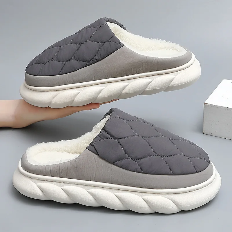 

Men Shoe Cotton Slipper for Men Thick Sole Designer Shoe Men Anti-slippery Couple Shoe Plush Cotton Slippers for Women Chanclas