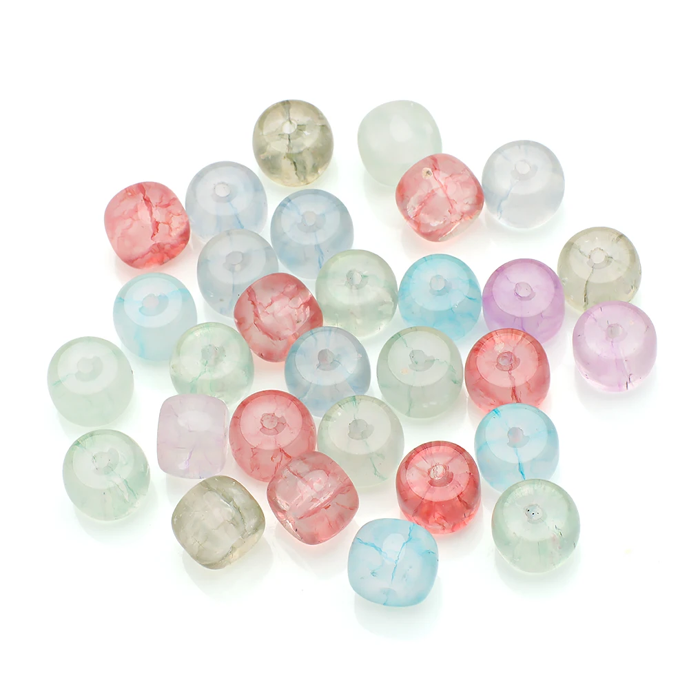 45개/세트 8x10mm 크리스탈 유리 원통형 비즈, 쥬얼리 제작 용품 DIY 목걸이 팔찌 의류용