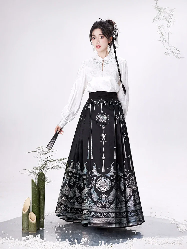 

Chi Xia[Chinese Symbols - Song]Ming style short shirt imitation mother-in-law horse face skirt improved Hanfu women's