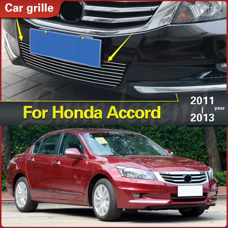 

For Honda Accord 2011 2012 2013 Body Kit High-quality Stainless Steel Front Lower Grill Grille Cover Trims Refit Racing Grill