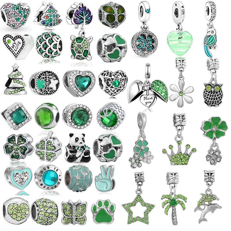 

Бусины-шармы с зелеными кристаллами, 2 шт./лот, 45 видов, подвески для браслетов, ожерелий для женщин, мужчин, девушек, ювелирные изделия «сделай сам», специальное предложение