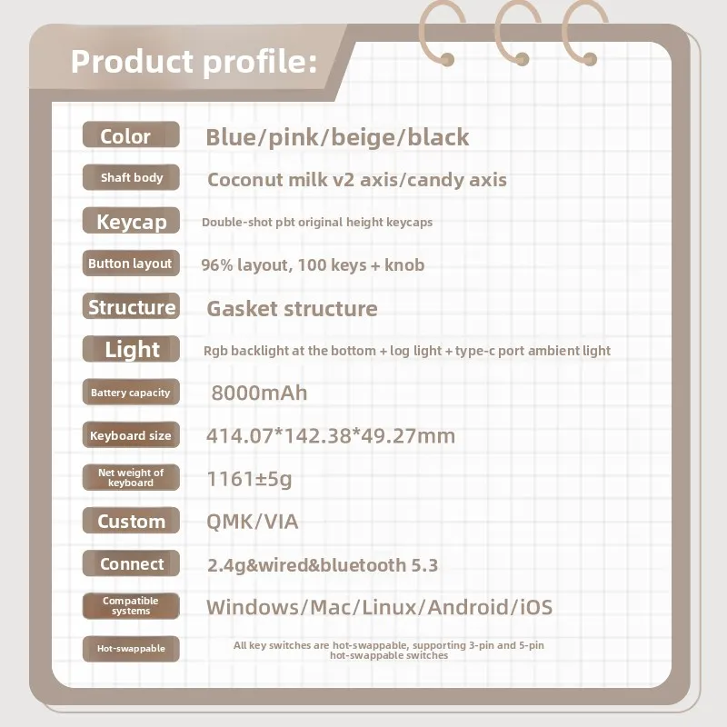 YUNZII B98PRO 기계식 키보드 블루투스 지원 QMK/VIA 가스켓 구조 및 다기능 노브가 있는 Mac용 사무용 키보드