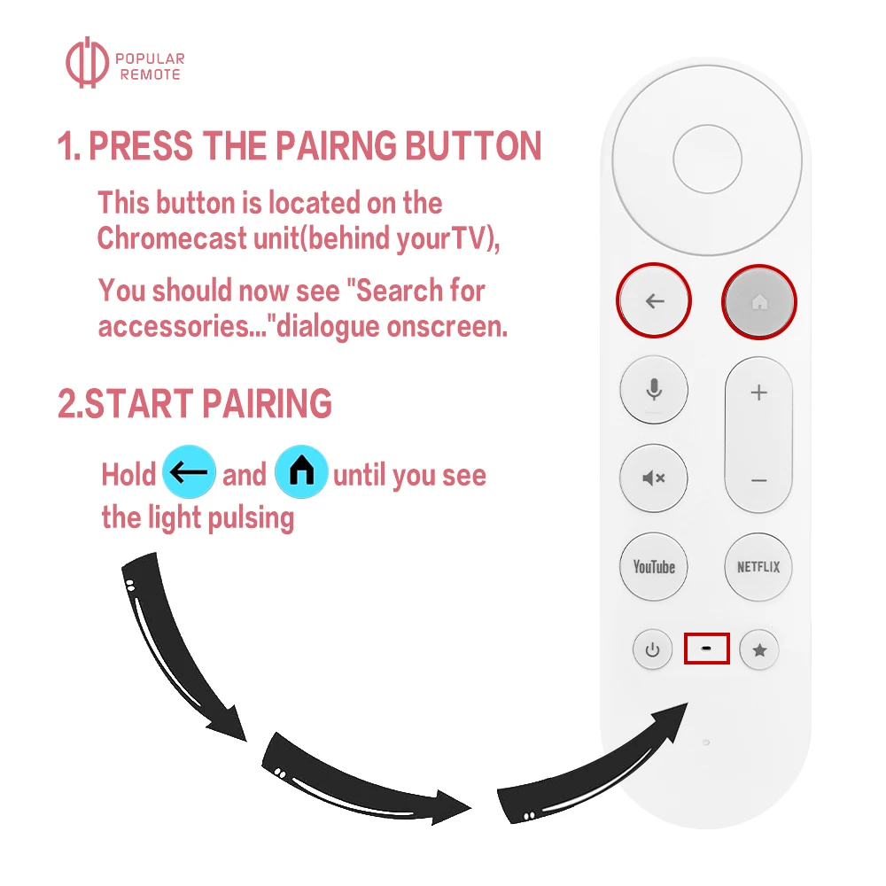 Voice Remote Control for Google Chromecast 4K TV Streamer