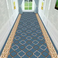 Luxury European Long Corridor Carpet Runner Classical Hotel Hallway Decoration Home Aisle Non-slip Long Mat Walkway Rug Washable 2