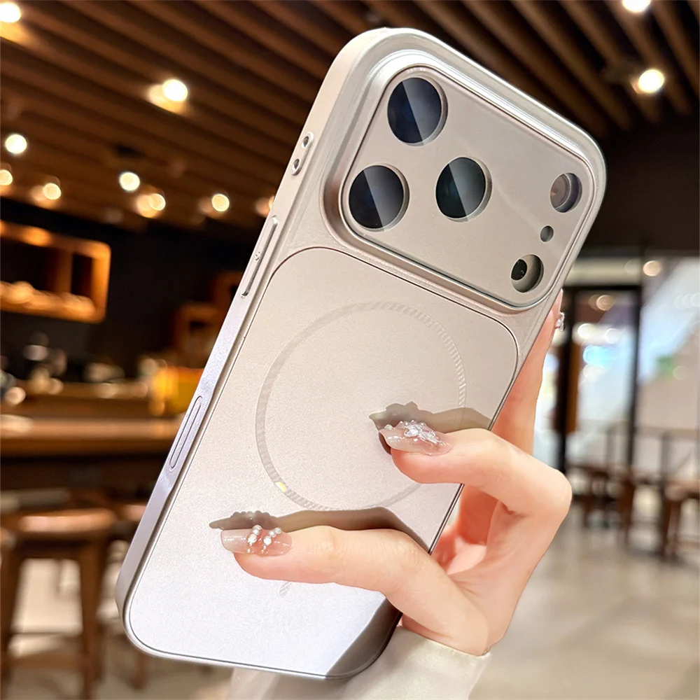 Enhanced Frosted Magnetic Phone Case with Tempered Glass Camera Protector