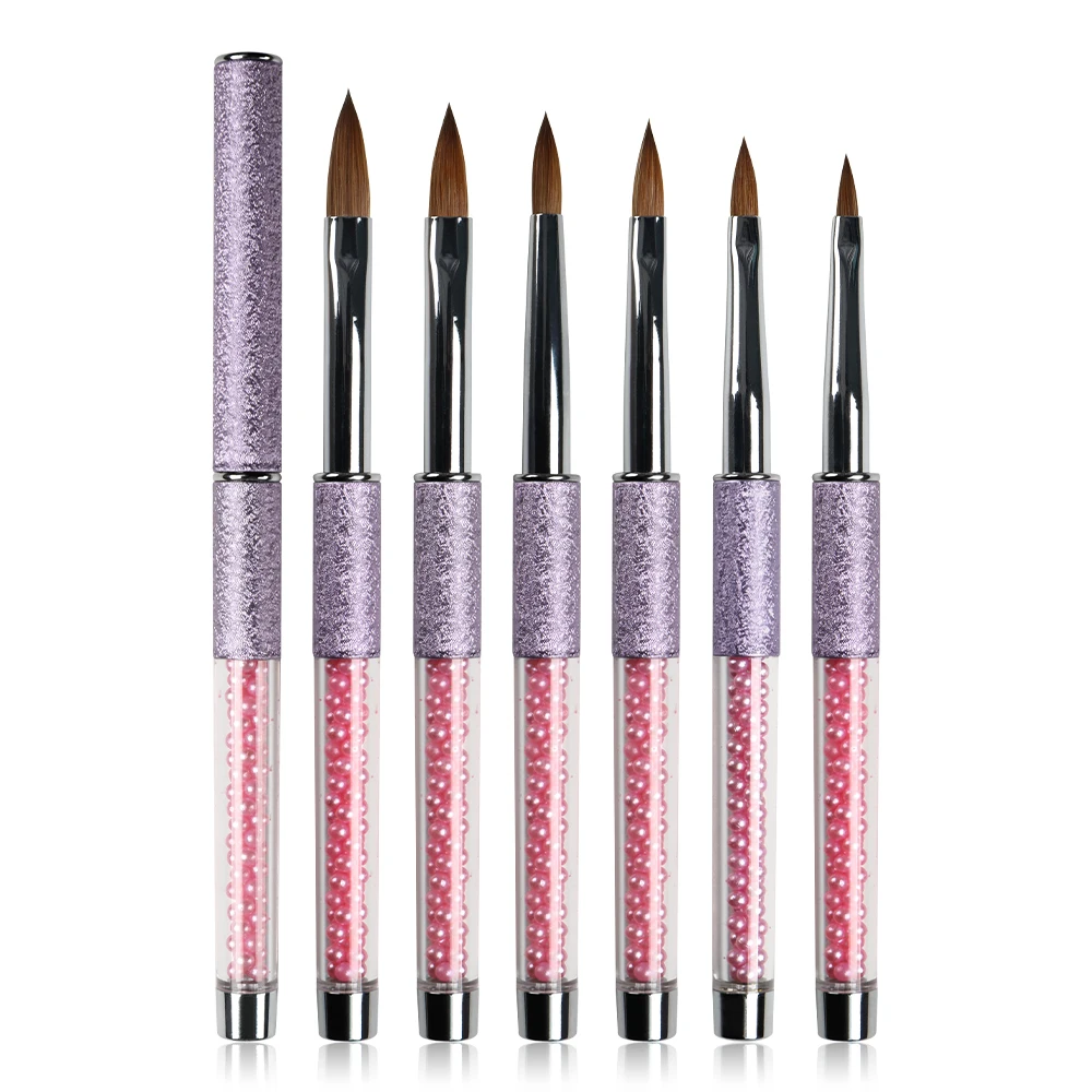 BQAN 2#4#6#8#12# Purple Pearl Nail Brush Acrylic Nail Kolinsky Brush Kolinsky Acrylic Brush For Nails Acrylic Liquid Powder 3