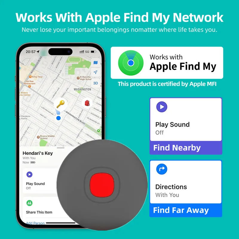 Smart Tag Bluetooth Tracking Search Finder Anti-lost GPS Tracker AirTag Locator Global positioning Device Work With Find My APP gps locator key finder anti lost tracker anti lose tracker item locator anti lost locator key chain locator