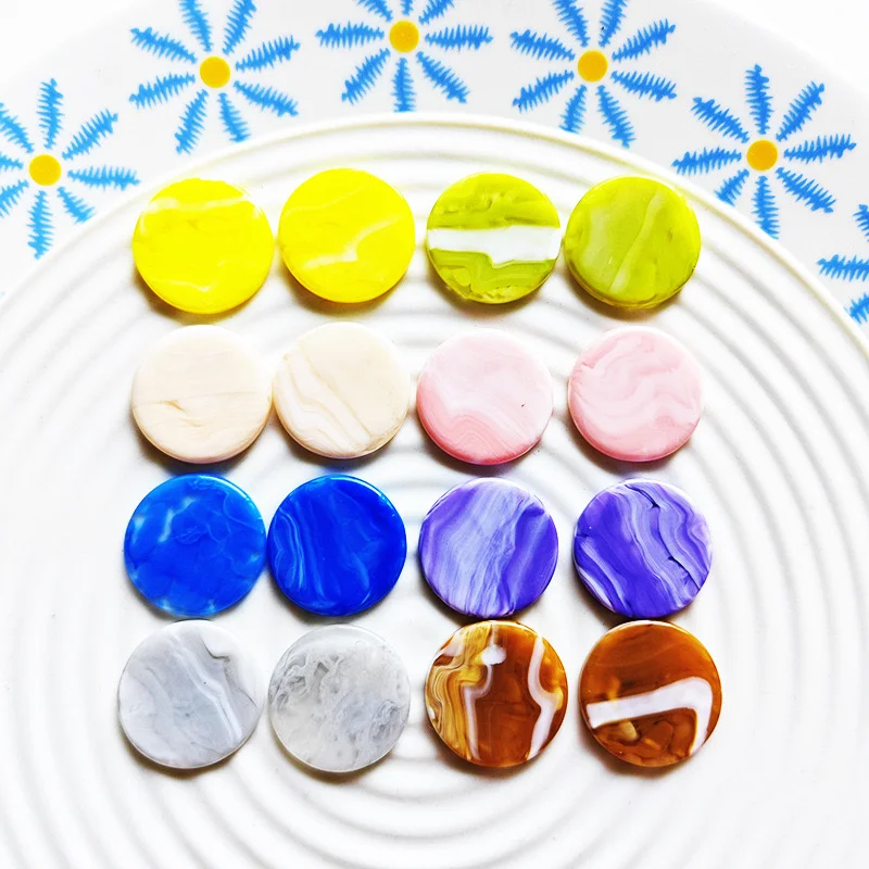 

Оптовая продажа, 50 шт./партия, разноцветные геометрические круглые бусины с кабошоном 20 мм для самостоятельного изготовления ювелирных изделий, сережек/аксессуаров для одежды