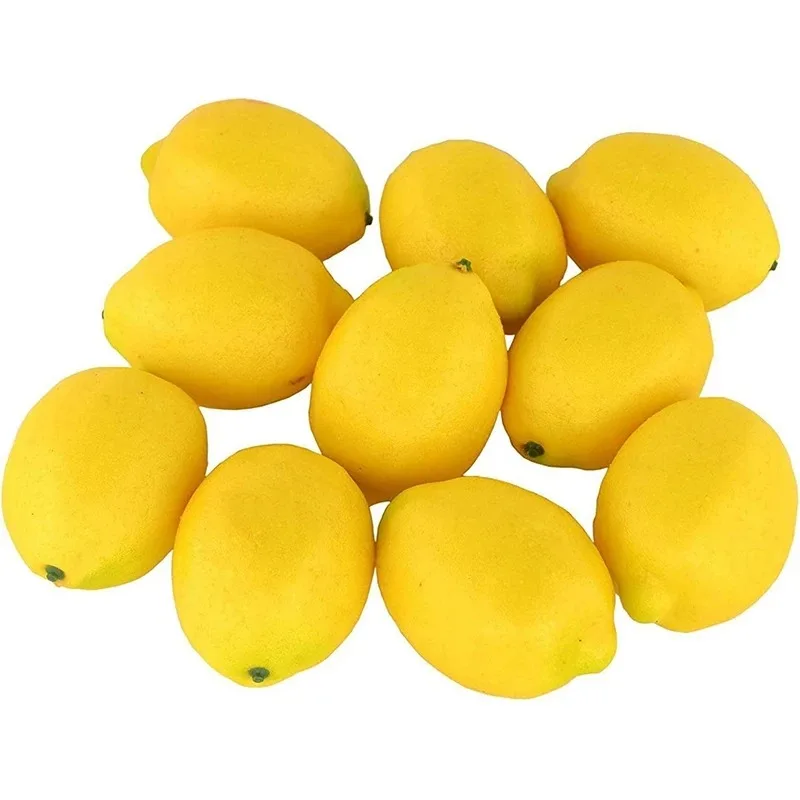 Artificial Lemons for Home and Kitchen Decor - Set of 2/5/10 - Realistic Faux Fruit Ornaments