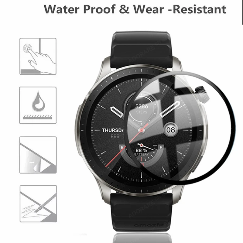 2-Pack Compatible for Amazfit GTR 4 Screen Protector Cover, Tempered Glass  Screen + All-Round PC Matte Protector Case Set for Amazfit GTR 4 for Women  Men (Black&Black), Welcome to consult 