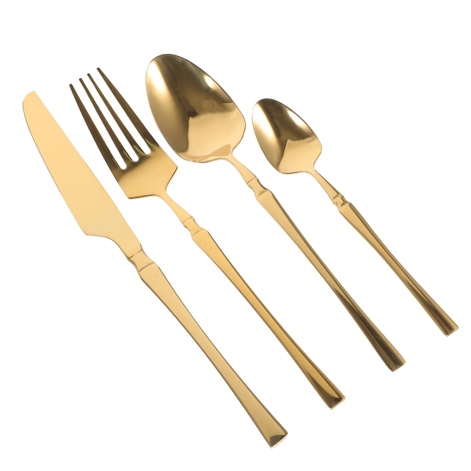 

1 Set of Western Dinnerware Flatware Stainless Steel Cutlery Dessert Spoon Fork for Home Restaurant