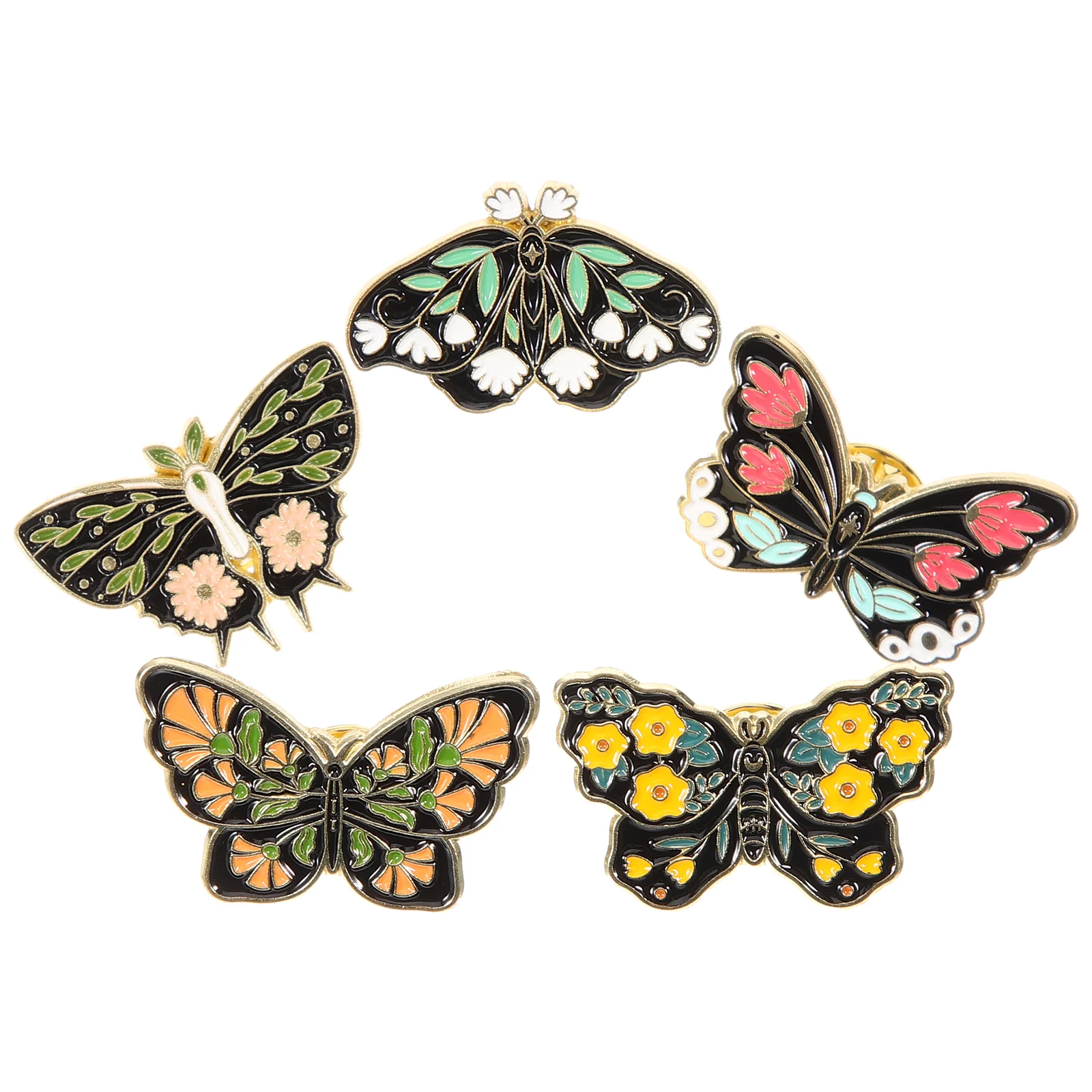 

5 Pcs Sweater Brooch Pin Women Retro Clothing Accessory Butterfly Brooches Collar