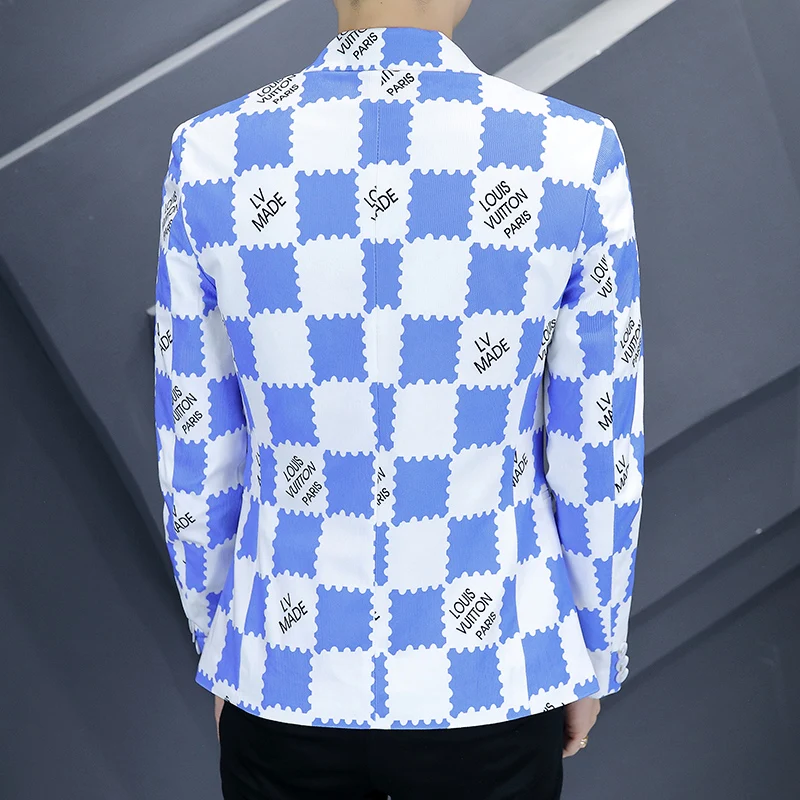 Blazer Men's Fashion Gentleman Business Outdoor Travel Letter Wedding Slim-fit Korean Fashion Handsome Teen Casual Blazer 6