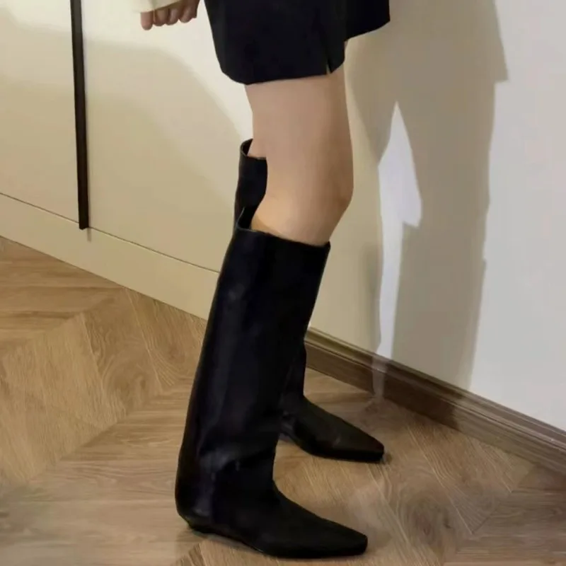 

Черные ботинки на танкетке с острым носком, простая удобная обувь без шнуровки, женские ботинки на высоком каблуке, женская обувь, сандалии для женщин, летние