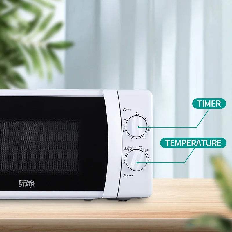 20L Classic Microwave Oven 6gears Temperature Adjustable Mechanical Rotary Turntable 700W Timing Heating Micro Wave Oven 220V 3