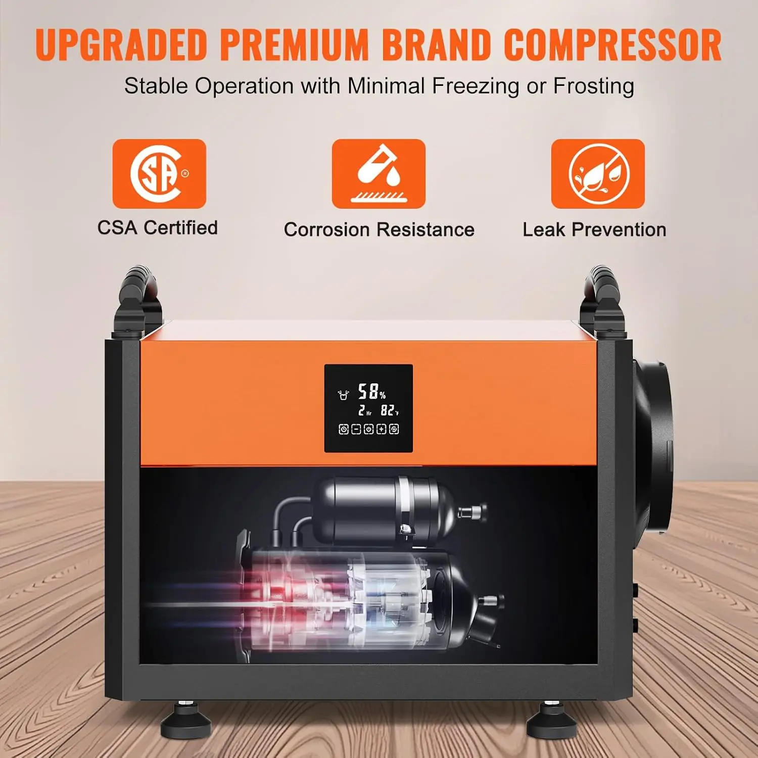 190 Pints Commercial Dehumidifier with Drain Hose for Crawl Spaces, Basements Warehouse & Job Sites,Large Capacity Dehumidifier.