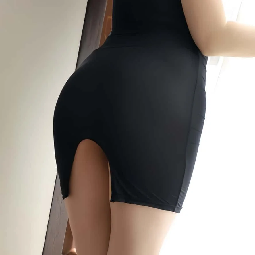 Chic High Waist Black Bodycon Mini Skirt