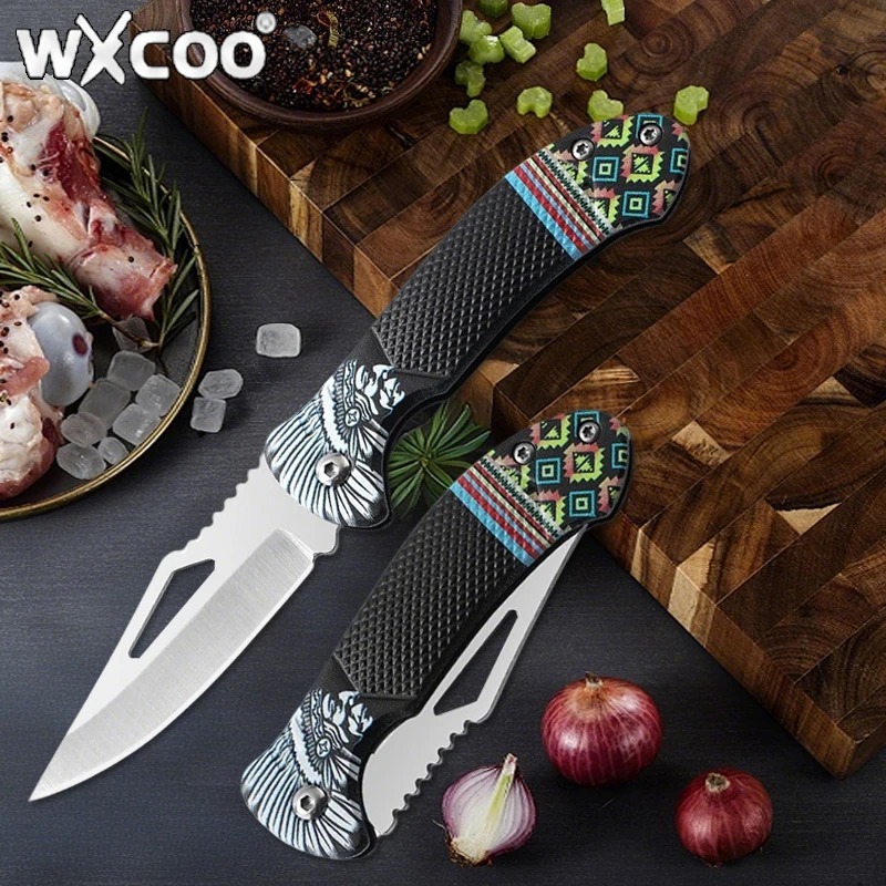 WXCOO Folding Knife Fruit Peeler Meat Cleaver Stainless Steel Pocket Knife Cooking Kitchen Vegetable Knife Kitchen Accessories