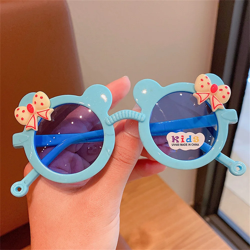 Cute Cartoon Bowknot Sunglasses, Girls Kids Children Sunshade Glasses For Climbing Outdoor Sports