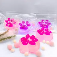 Super Cute Flash Transparent Cat Paw Squeeze Slow Rebound Toy Cartoon Glowing Crystal Cat Paw Soft Sticky Stress Relief Toy Gift 1