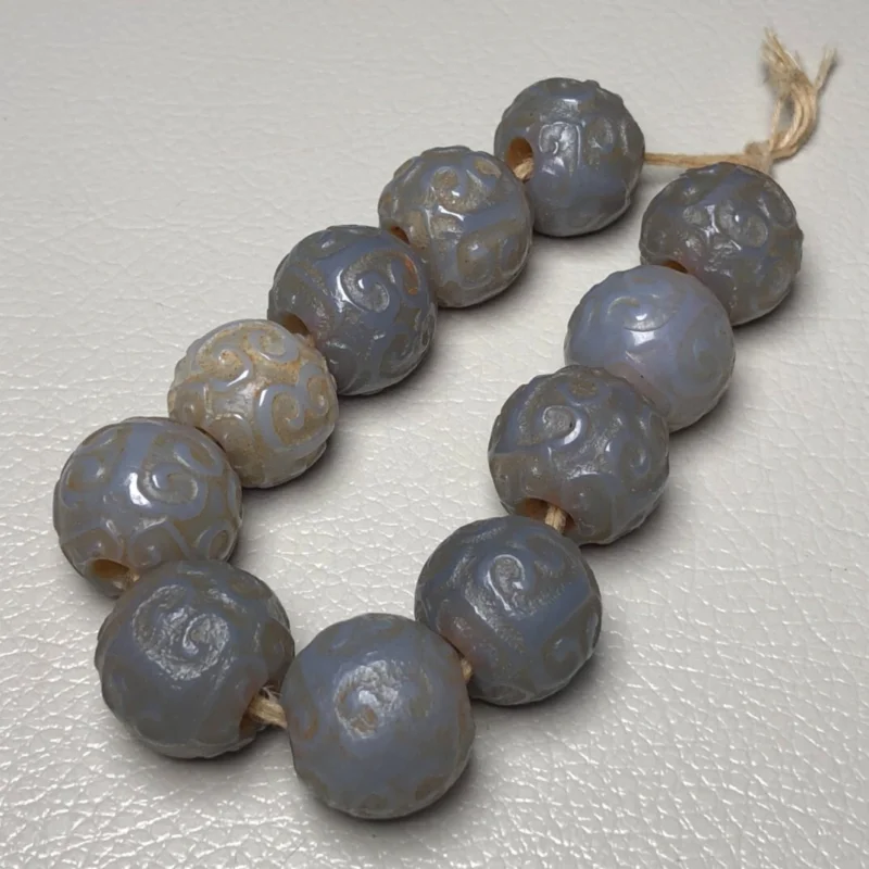 

Тибетский непальский браслет из гималайских агатов, старой талисман Dzi, бусины, амулет