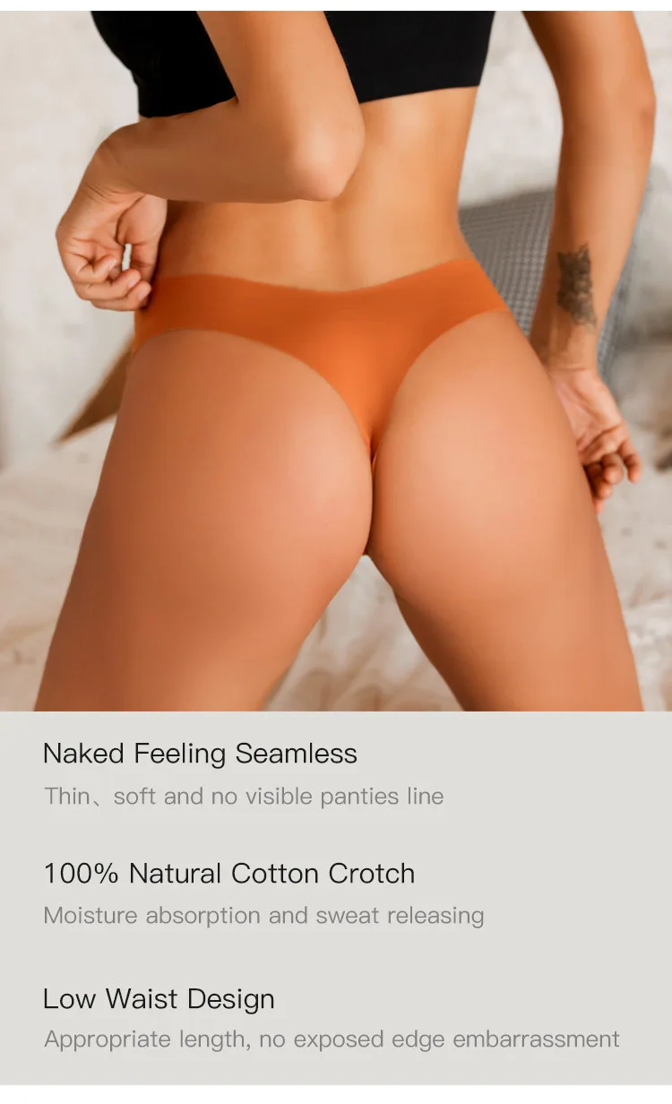 Nahtlose Tanga Frauen Höschen Sexy G String Eis Seide Unterwäsche T Zurück Sport Yoga Mädchen Briefs Spurlose Plus Größe S-XL – Detail 18