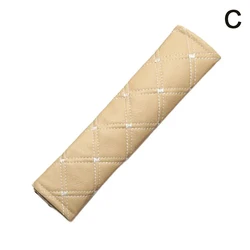 Luxurious PU Leather Car Seat Belt Shoulder Cover - Breathable Protection Pad and Interior Decor Accessory (C)