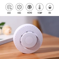 Tuya – détecteur intelligent de dioxyde de carbone 5 en 1 ZigBee, détecteur d'air de qualité, de formaldéhyde, d'humidité, de température, de CO2 et de VOC 