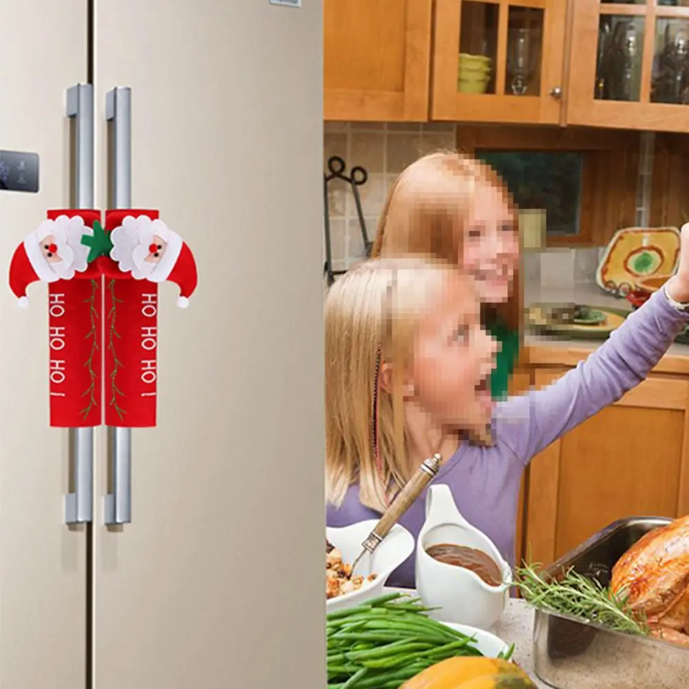 

Microwave Oven Door Handle Cover Christmas Dishwasher Fridge Handle Covers Ornaments Home New Year 2023 Christmas Party Decor