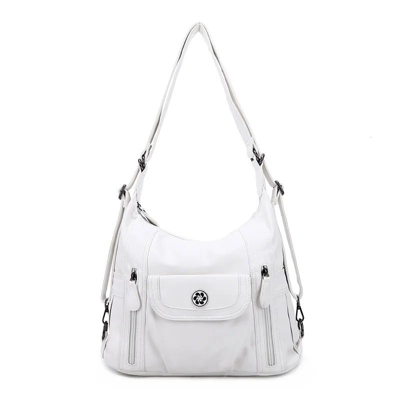 Angelkiss Women Bags Fashion PU Leather Handbag Shoulder Purse Pack Multipockets Crossbody Bag Ladies Satchel Large Zipper Hobos