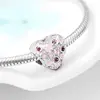 Charming Pink CZ Heart Authentic 925 Sterling Silver Bead DIY Jewelry Making Fit Original LYNACCS Charms Bracelet Women 2