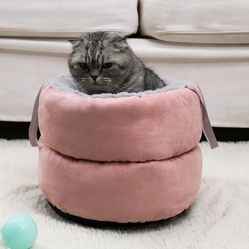 

New Style Cat Bed Winter Warm Small Dog Kennel Portable Puppy Pet Bag Cat Sleeping Bed Plush Pet Nest House Goods Products