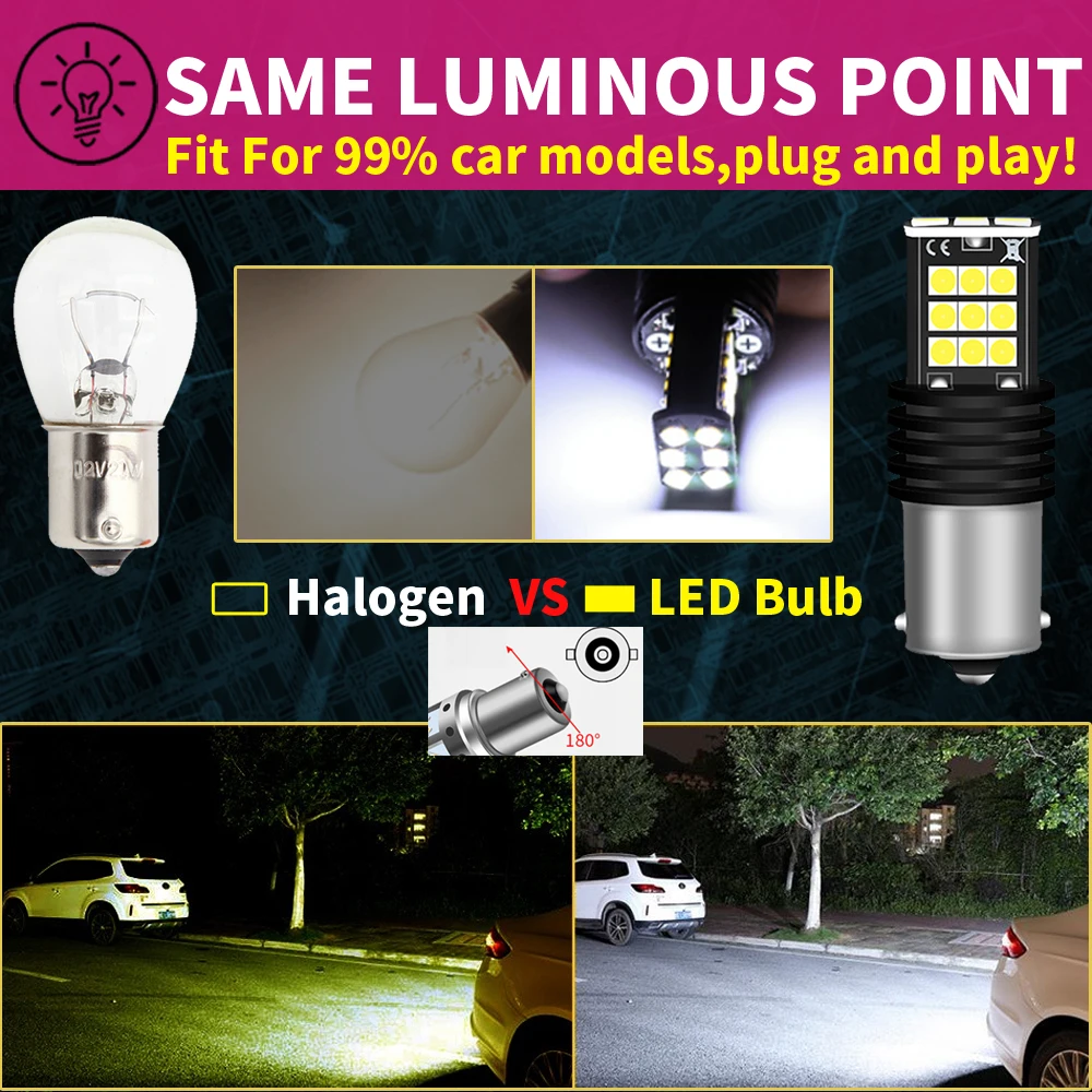 2pcs LED     P21W 7506 BA15S Canbus  C30 C70 S40 S60 S70 S80 V40 V50 V60 V70 XC60 XC70 XC90