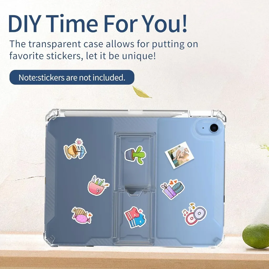 Enhanced Clear Tablet Case with Pencil Holder - Shockproof Protection