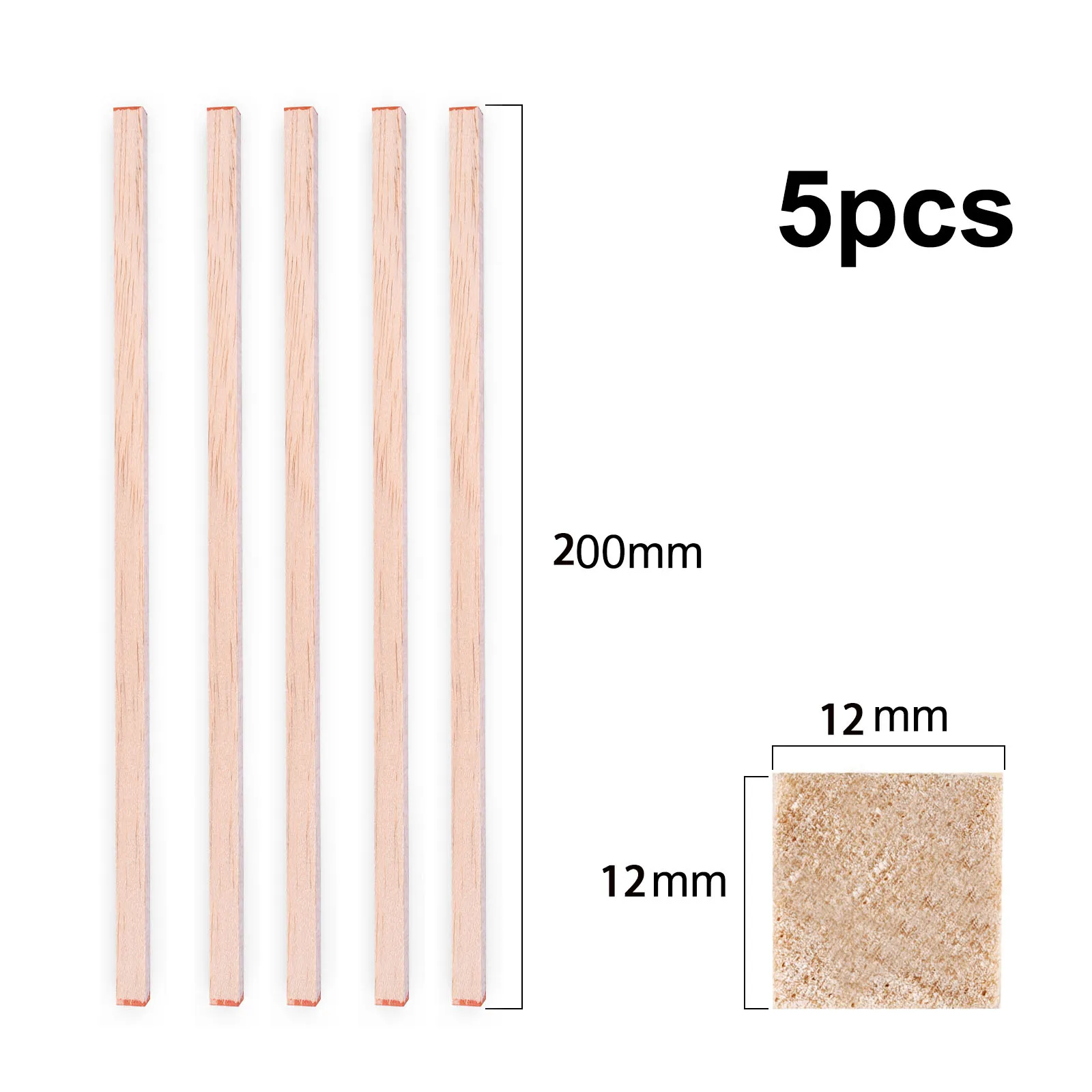 5pcs 12x12mm 200mm