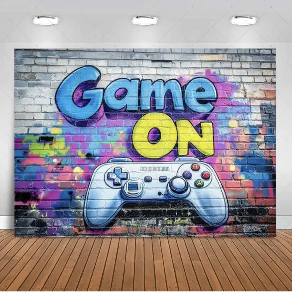 Super Player Thema Hintergrund Stoff Spiel Party Dekoration Banner Spiel Bunte Graffiti Überraschung Geschenk Fotografie Studio Requisiten – Detail 1
