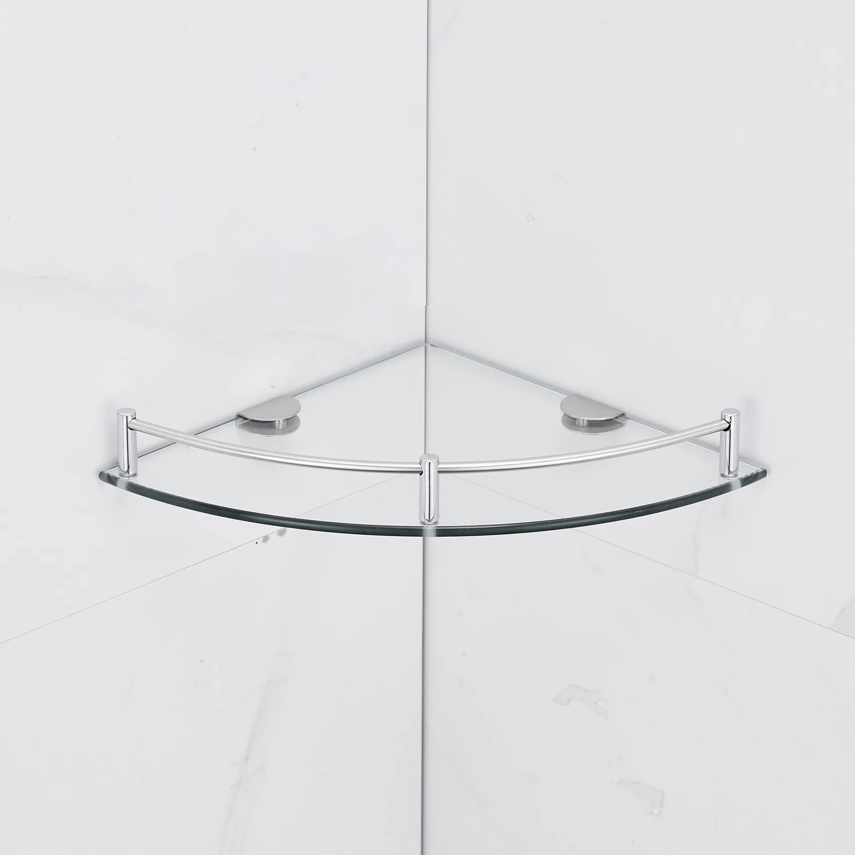 Bathroom Shelves, 2-Tier Bathroom Glass Corner Shelf Wall Mounted ,Tempered Glass Shelf for Storing Shower Gel/Soap-C 3