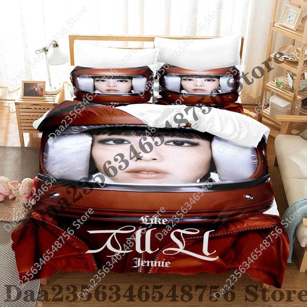 New JENNIE MANTRA Bedding Set Single Twin Full Queen King Size Bed Set Adult Kid Bedroom Duvetcover Sets Anime Bed 3