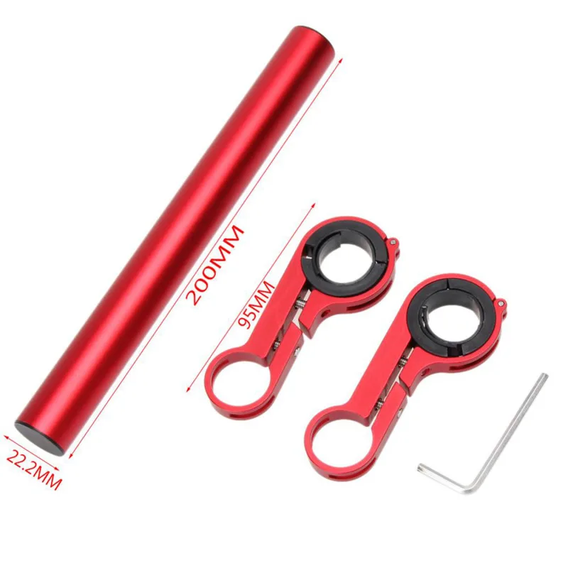 Bike Handlebar Extender 20CM/10CM Aluminum Alloy Bicycle Front Light Bracket Lamp Flashlight Accessories Mountain Bicycle Parts