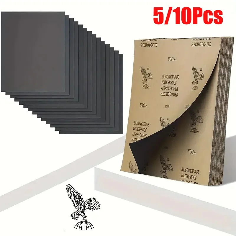 Sandpaper 5/10Pcs 60-2000 Wet And Dry Dual-Use Car Wood Grinding And Polishing Resistant Silicon Carbide Water Sandpaper