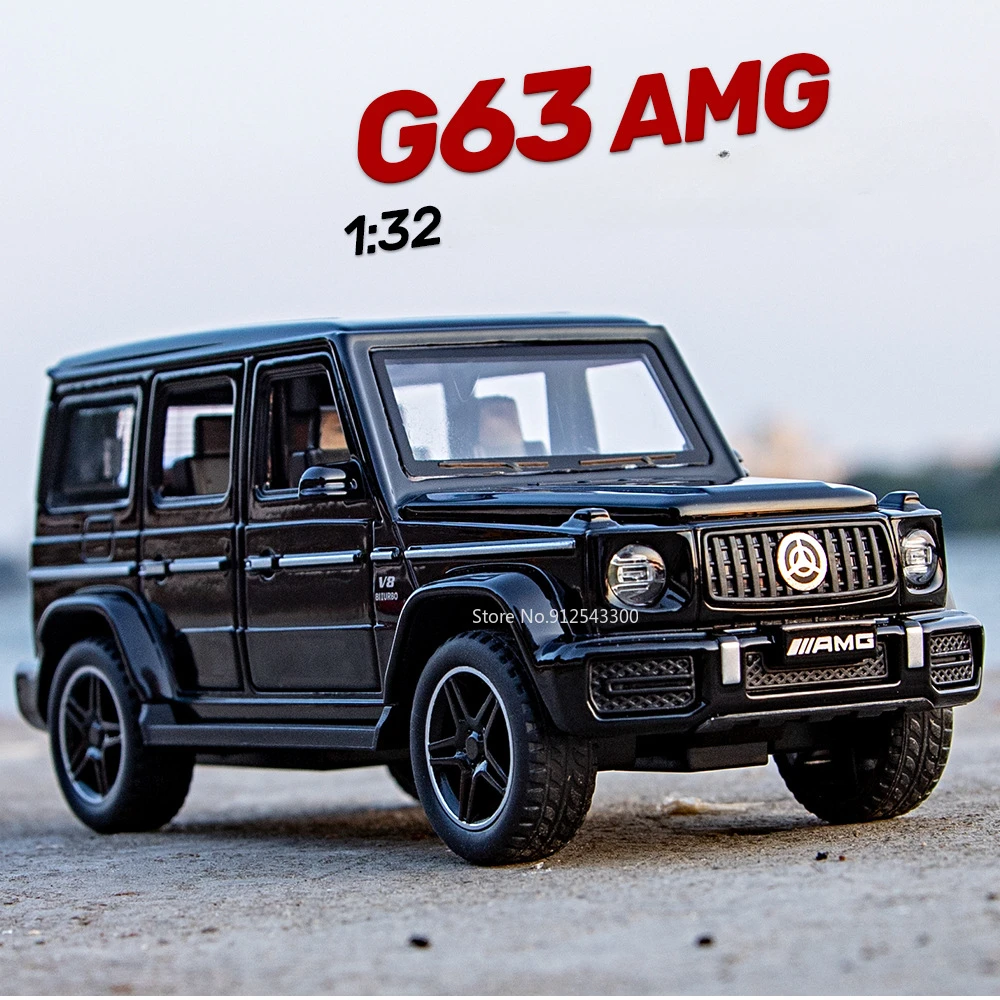 

Модель игрушечного автомобиля Bens G63 со звуком, модель модели автомобиля со звуковым оформлением, 6 дверей, модель автомобиля со шкалой, игрушки для мальчиков, подарки на день рождения, 1/32