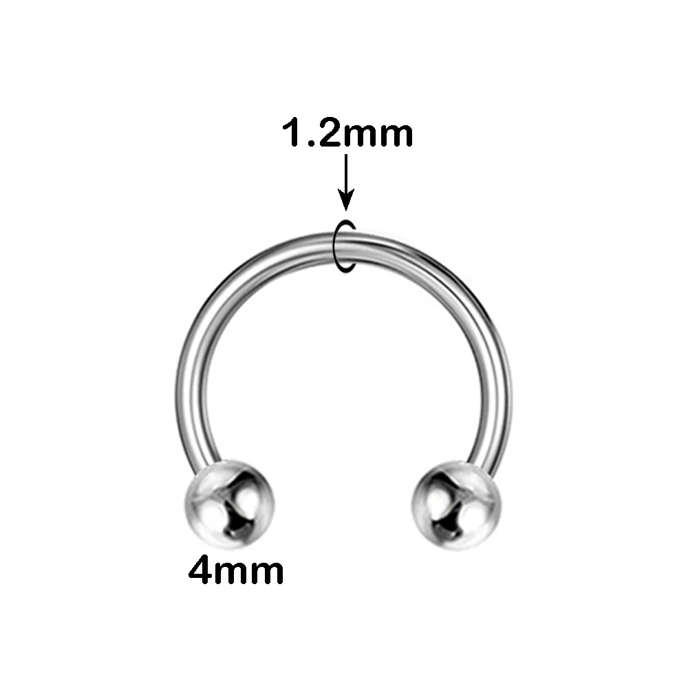 Nose Rings, Piercing Jewelry, Body Piercing Earrings 1/5Pcs Steel 4mm Cone & Ball Septum Piercing Nose Ring, Ear Cartilage Tragus Helix Earrings, Nipple Hoops, Lip Piercing