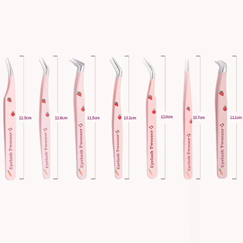False Eyelash Tweezers Stainless Steel Anti-static Pincet Curved Strip 3D Eyelash Extensions Tweezers 6 Types Makeup Tools 4