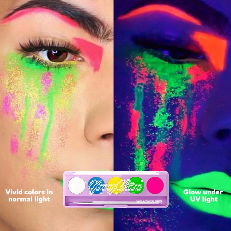 Body Face Painting Kit for Kids Adults,10 Color Face Makeup Palette with Brush,Halloween Carnival Artist Cosplay Art Party 4