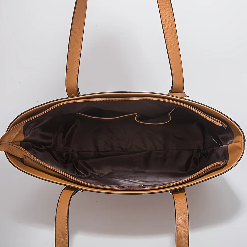 4pcs Fashion Women's Bag Sets Solid Color Tote Handbag Retro Female Crossbody Shoulder Bag Commuting