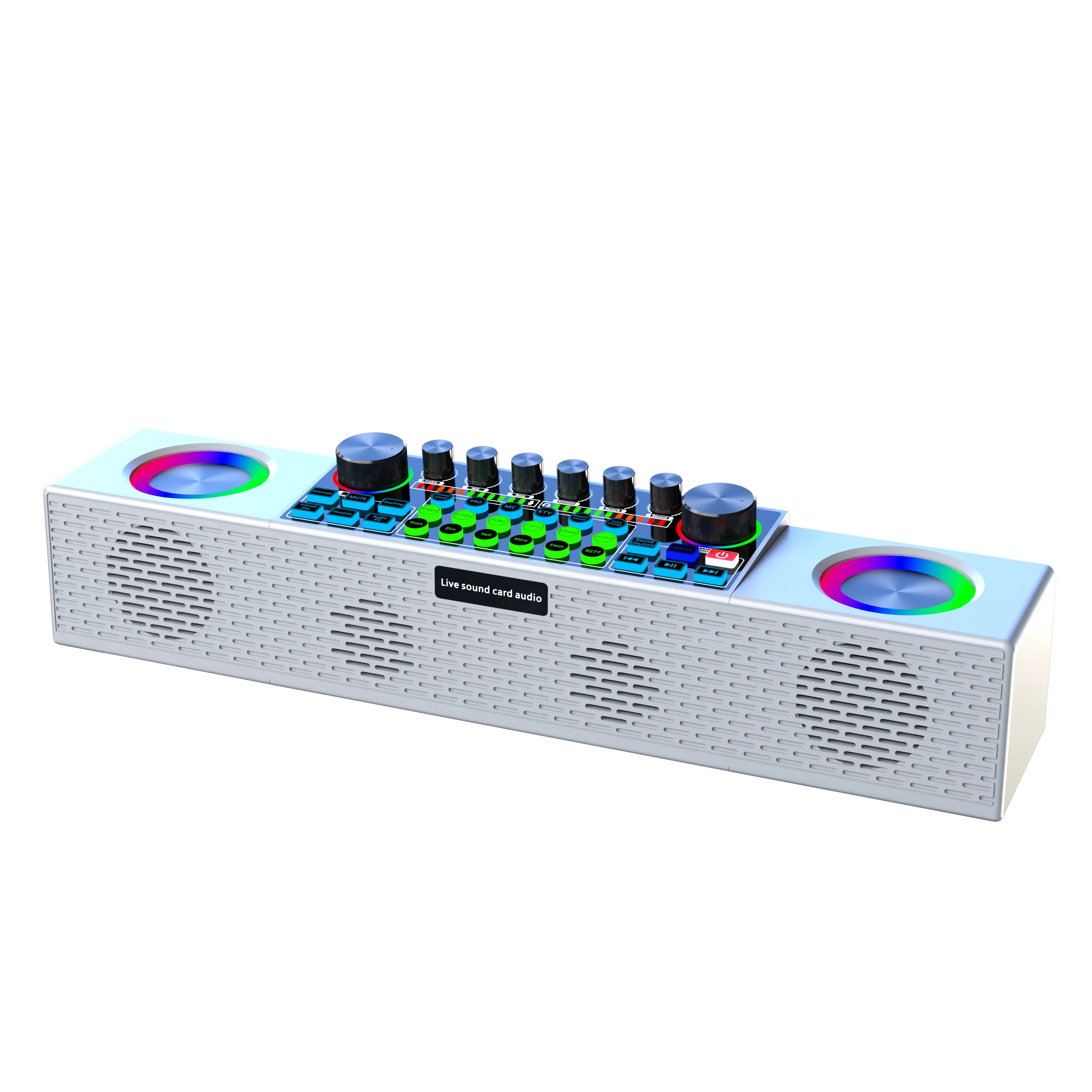 SY6 Wireless Singing Speaker Sound Card Audio All-in-one Family Outdoor Karaoke Machine Bluetooth-compatible Sound + Microphone