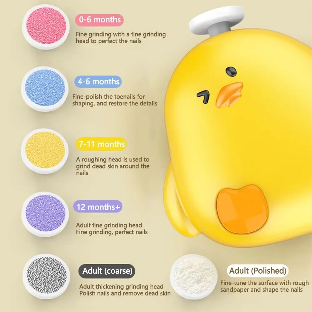 Cartoon Electric Baby Nail Trimmer Chicken Shape Portable Baby Nail Grinder Automatic Safety Baby Nail Care Baby Care Tools