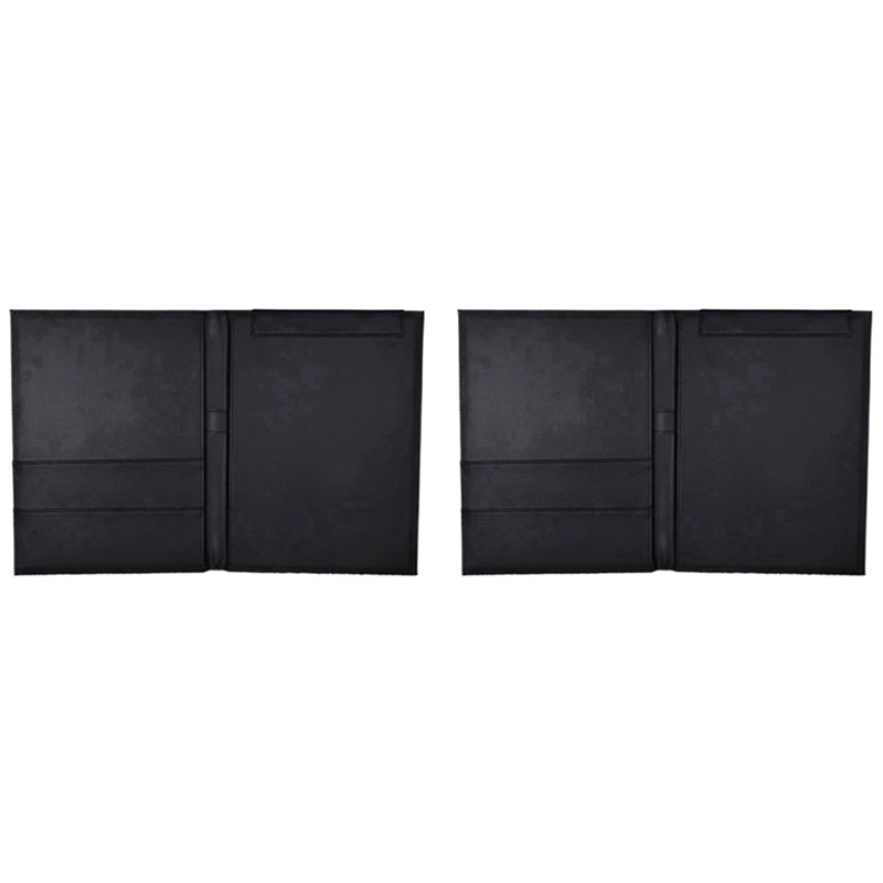 

2X Pu Leather A4 Writing Clipboard Business Notepad Clip Boards Meeting Conference Document Organizer Retail