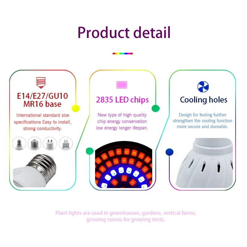 LED 성장 빛 E14 E27 MR16 GU10 AC 220V 전체 스펙트럼 Led 전구 식물 램프 빨간색 파란색 UV IR 성장 텐트 온실 성장 조명