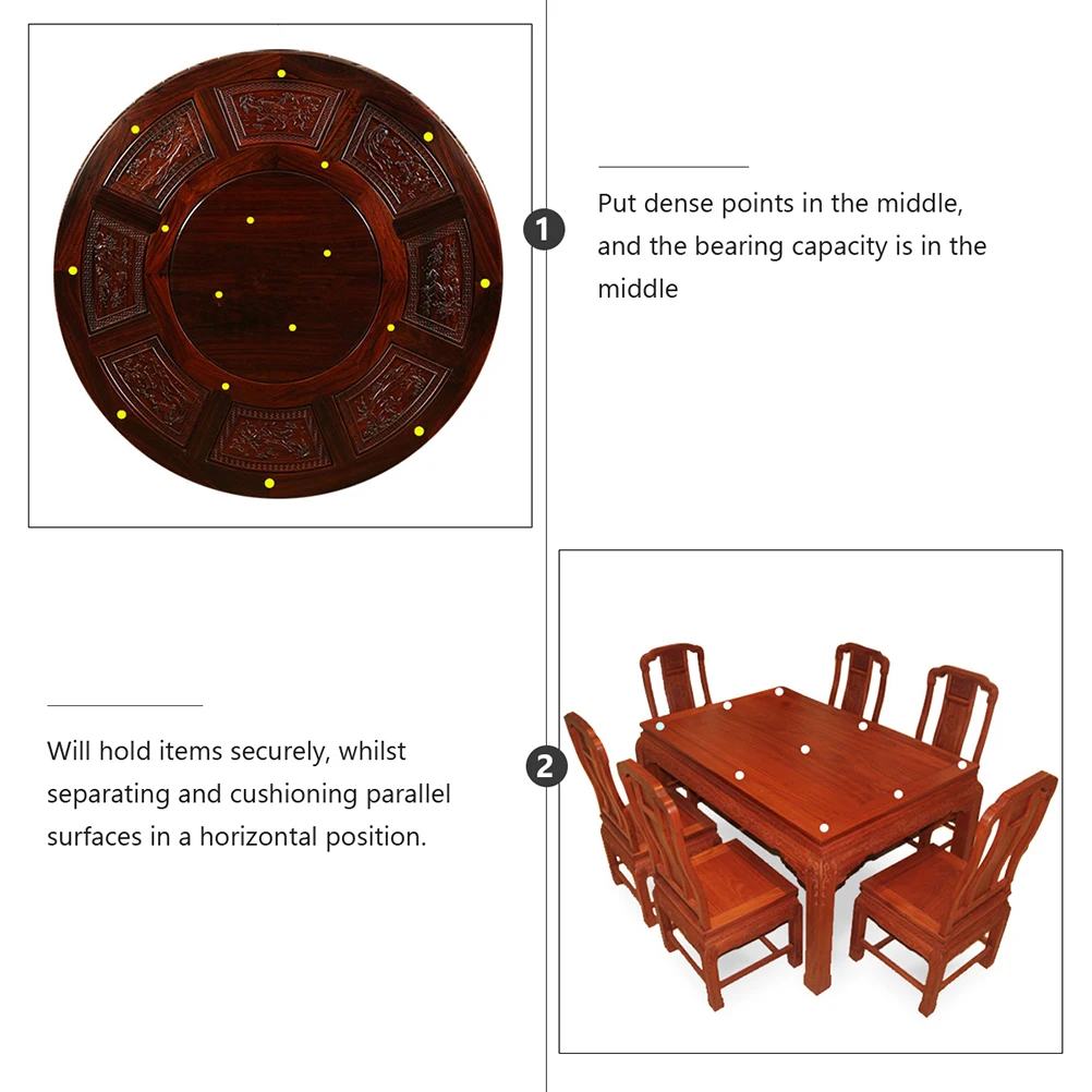 Clear Round Glass Table Non-Slip Spacers and Bumpers Pack